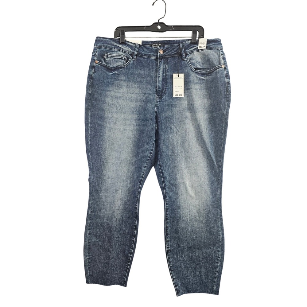 Judy Blue Relaxed Fit Jeans Women 20W Dark Blue Distressed High Waist JB88191 DK